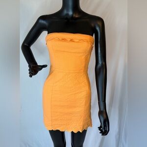 Orange Strapless Dress